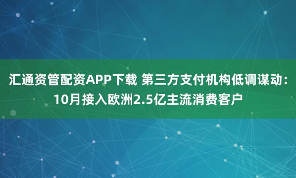 汇通资管配资APP下载 第三方支付机构低调谋动:10月接入欧洲2.5亿主流消费客户