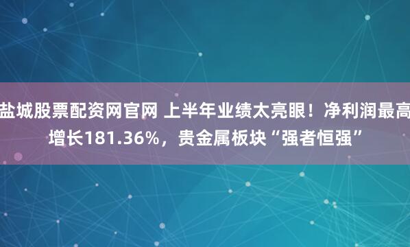 盐城股票配资网官网 上半年业绩太亮眼!净利润最高增长181.36%,贵金属板块“强者恒强”